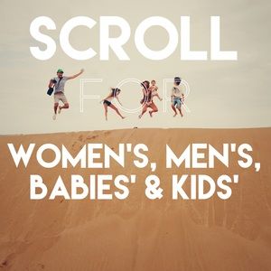 Keep scrolling for men’s, women’s and kids clothes